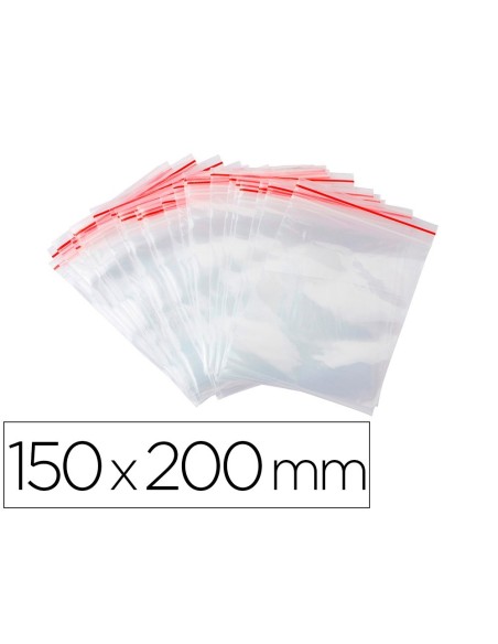 BOLSA PLASTICO AUTOCIERRE Q-CONNECT 150X200 MM PAQUETE DE 100 UNIDADES