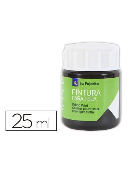 PINTURA PARA TELA LA PAJARITA NEGRO 25 ML