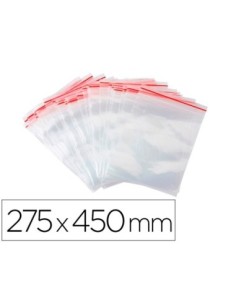 BOLSA PLASTICO AUTOCIERRE Q-CONNECT 275X450 MM PAQUETE DE 100 UNIDADES
