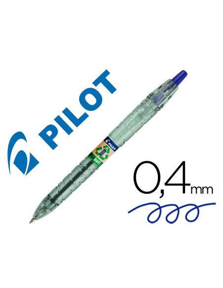 BOLIGRAFO PILOT ECOBALL PLASTICO RECICLADO TINTA ACEITE PUNTA DE BOLA 1 MM COLOR AZUL