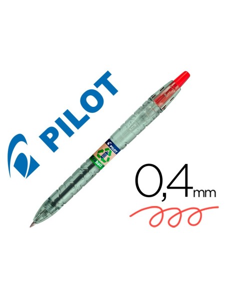 BOLIGRAFO PILOT ECOBALL PLASTICO RECICLADO TINTA ACEITE PUNTA DE BOLA 1 MM COLOR ROJO
