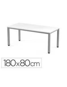 MESA DE OFICINA ROCADA EXECUTIVE 2003AD04 ALUMINIO/BLANCO 180X80 CM