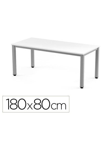 MESA DE OFICINA ROCADA EXECUTIVE 2003AD04 ALUMINIO/BLANCO 180X80 CM