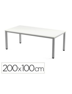 MESA DE OFICINA ROCADA EXECUTIVE 2005AD04 ALUMINIO/BLANCO 200X100 CM