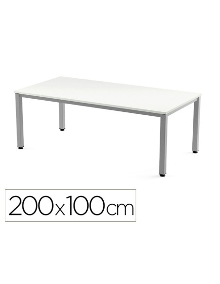 MESA DE OFICINA ROCADA EXECUTIVE 2005AD04 ALUMINIO/BLANCO 200X100 CM
