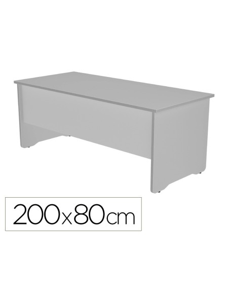 MESA DE OFICINA ROCADA WORK 2004AB02 ALUMINIO/GRIS 200X80 CM