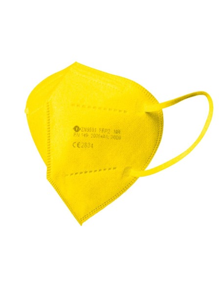 MASCARILLA FACIAL FFP2 AUTOFILTRANTE CERTIFICADO CE CON AJUSTE NASAL EMBOLSADA INDIVIDUALMENTE COLOR AMARILLO
