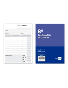 TALONARIO LIDERPAPEL FACTURAS 8. ORIGINAL T100 CON I.V.A.