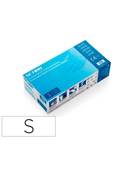 GUANTES DE VINILO SETINO TALLA S SIN POLVO CAJA DE 100 UNIDADES