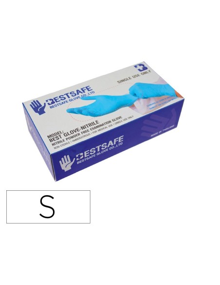GUANTES DE NITRILO BESTSAFE TALLA S CAJA DE 100 UNIDADES