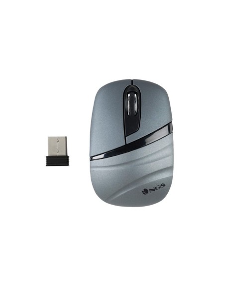 RATON NGS ASH DUAL OPTICO MINI 1200 DPI INALAMBRICO 2 BOTONES RECEPTOR USB 2,4 GHZ COLOR GRIS