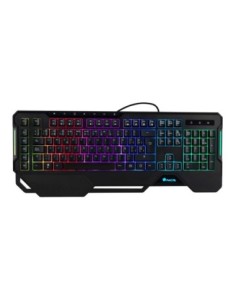 TECLADO NGS GAMING PROFESIONAL 104 TECLAS LUCES RGB CON REPOSAMUÑECAS CABLE 1,8 M COLOR NEGRO
