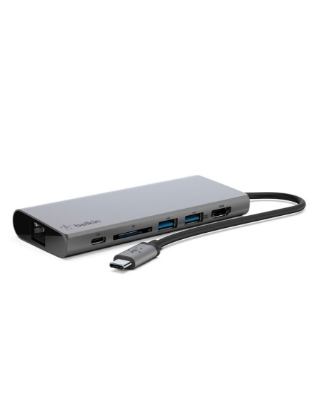 ADAPTADOR BELKIN AVC008BTSGY MULTIPUERTO USB-C A ETHERNET / USB-C / USB-A / HDMI / SD COLOR GRIS