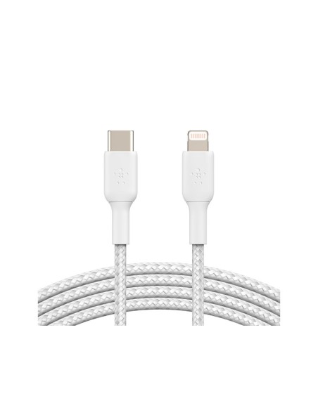 CABLE TRENZADO BELKIN CAA004BT1MWH USB-C A LIGHTNING BOOST CHARGE LARGO 1 M COLOR BLANCO
