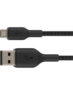 CABLE TRENZADO BELKIN CAB007BT1MBK USB-A A MICRO-USB LONGITUD 1 M COLOR NEGRO
