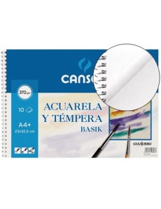 BLOC DIBUJO ACUARELA DIN A3 ESPIRAL 32.5X46 CM 10 HOJAS DE 370 GRAMOS