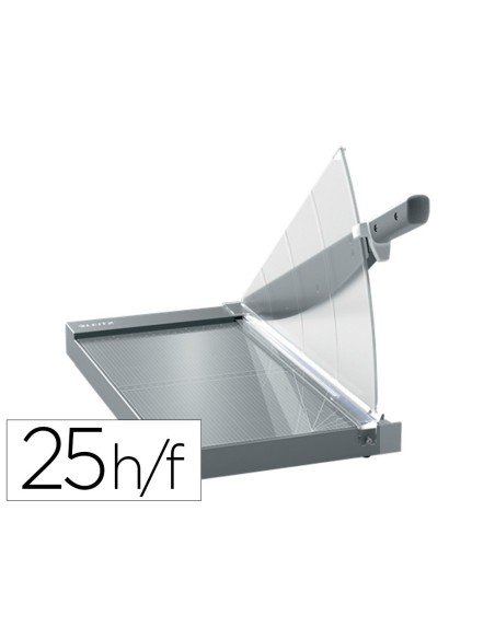 GUILLOTINA DE PALANCA LEITZ PRECISION OFFICE PRO A3 BASE CRISTAL LONGITUD CORTE 457 MM CAPACIDAD DE CORTE 25 HOJAS