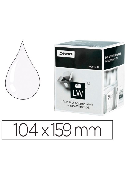ETIQUETA ADHESIVA DYMO LABELWRITER PARA ENVIO 104X159 MM BLANCA PARA IMPRESORAS 4XL/5XL ROLLO DE 220 UNIDADES