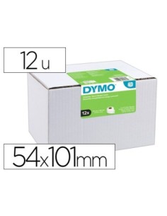ETIQUETA ADHESIVA DYMO LABELWRITER ENVIO/TARJETAS DE IDENTIFICACION BLANCA 54X101 MM PACK 12 ROLLOS