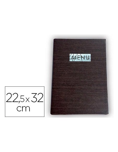 PORTA MENUS LIDERPAPEL PU CON SUJECCION EN ESQUINAS PARA 2 HOJAS 22,5 X 32 CM