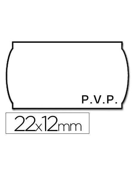 ETIQUETAS METO ONDULADAS 22 X 12 MM PVP BLANCA ADH 2 ROLLO 1500 ETIQUETAS