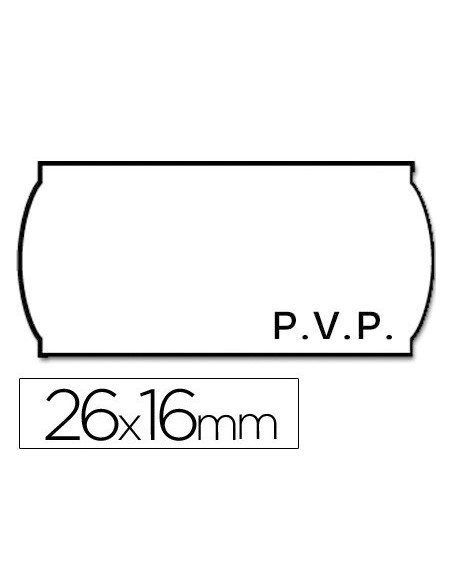ETIQUETAS METO ONDULADAS 26 X 16 MM PVP BLANCA ADH 2 ROLLO 1200 ETIQUETAS TROQUELADAS