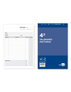 TALONARIO LIDERPAPEL FACTURAS CUARTO ORIGINAL Y COPIA T216 CON I.V.A.