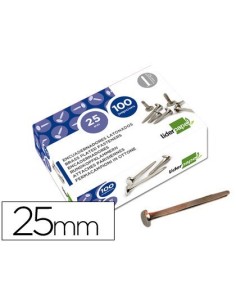ENCUADERNADORES LIDERPAPEL NIQUELADOS N.5 25 MM CAJA DE 100 UNIDADES