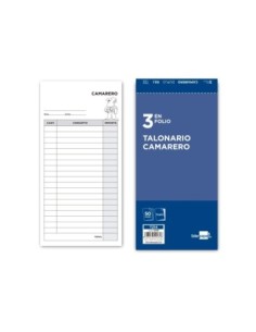 TALONARIO LIDERPAPEL CAMARERO 3/F. ORIGINAL Y COPIA T214