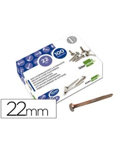 ENCUADERNADORES LIDERPAPEL NIQUELADOS N.4 22 MM CAJA DE 100 UNIDADES