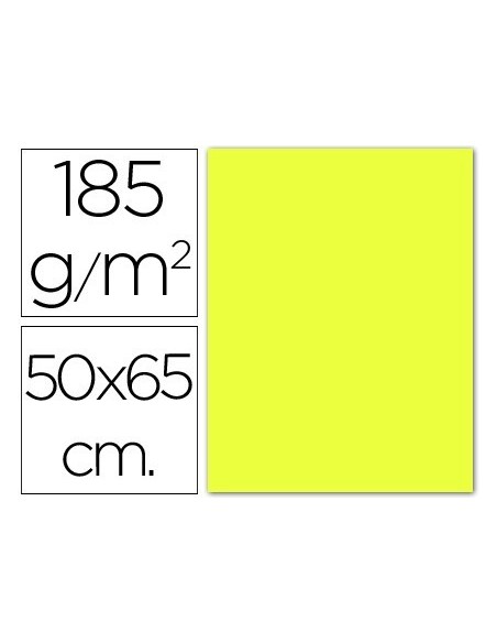CARTULINA GUARRO AMARILLO LIMON 50X65 CM 185 GR