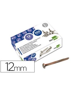 ENCUADERNADORES LIDERPAPEL NIQUELADOS N.0 12 MM CAJA DE 100 UNIDADES