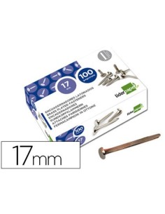 ENCUADERNADORES LIDERPAPEL NIQUELADOS N.2 17 MM CAJA DE 100 UNIDADES