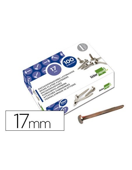 ENCUADERNADORES LIDERPAPEL NIQUELADOS N.2 17 MM CAJA DE 100 UNIDADES
