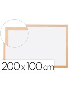 PIZARRA BLANCA Q-CONNECT LAMINADA MARCO DE MADERA 200X100 CM