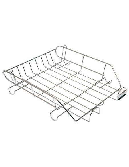 BANDEJA SOBREMESA METALICA Q-CONNECT CROMADA 370X275 MM