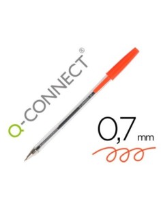 BOLIGRAFO TRANSPARENTE Q-CONNECT ROJO MEDIO KF26041
