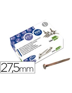 ENCUADERNADORES LIDERPAPEL NIQUELADOS N.6 27,5 MM CAJA DE 100 UNIDADES