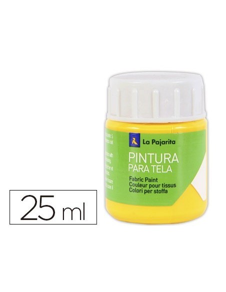 PINTURA PARA TELA LA PAJARITA AMARILLO REAL 25 ML
