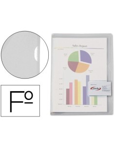 CARPETA DOSSIER UÑERO PLASTICO PARDO FOLIO TRANSPARENTE