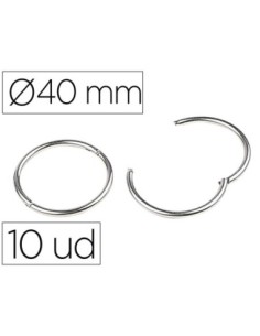 ANILLA BISAGRA LIDERPAPEL NIQUELADA N.4 DIAMETRO 40 MM CAJA DE 10 UNIDADES
