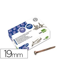 ENCUADERNADORES LIDERPAPEL NIQUELADOS N.3 19 MM CAJA DE 100 UNIDADES