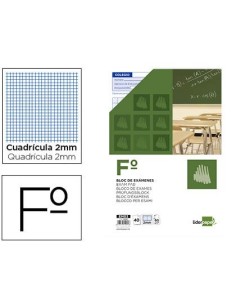 BLOC EXAMENES LIDERPAPEL CUADRO 2MM FOLIO 40 HOJAS 60G/M2
