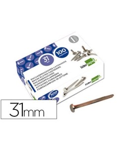 ENCUADERNADORES LIDERPAPEL NIQUELADOS N.7 31 MM CAJA DE 100 UNIDADES