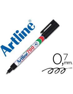 ROTULADOR ARTLINE MARCADOR PERMANENTE EK-700 NEGRO PUNTA REDONDA 0.7 MM PAPEL METAL Y CRISTAL