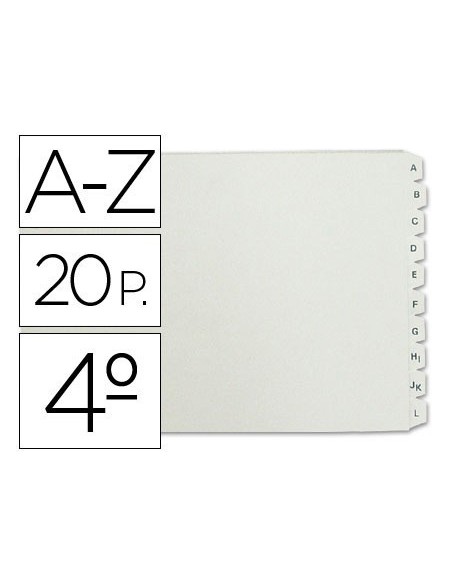 SEPARADOR ALFABETICO MULTIFIN 3003 PLASTICO CUARTO APAISADO