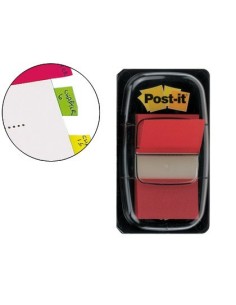 BANDERITAS SEPARADORAS 680-1 ROJA DISPENSADOR DE 50 UNIDADES