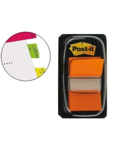 BANDERITAS SEPARADORAS 680-4 NARANJA DISPENSADOR DE 50 UNIDADES