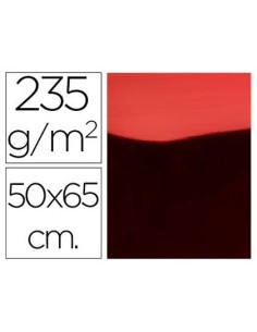 CARTULINA LIDERPAPEL 50X65 CM 235G/M2 METALIZADA ROJO