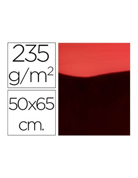 CARTULINA LIDERPAPEL 50X65 CM 235G/M2 METALIZADA ROJO